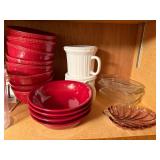 Set of Assorted Kitchenware Including Plates, Bowls, and Glasses