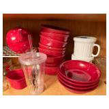 Set of Assorted Kitchenware Including Plates, Bowls, and Glasses