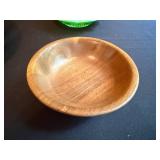 Vintage Glass and Wood Serving Set with Divided Dish, Fenton Glass Butter Dish, and Wooden Bowl