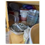 Collection of Assorted Glass and Plastic Food Storage Containers