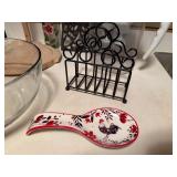 Assorted Kitchenware Set with Glass Bowl, Spoon Rest, and Water Pitcher