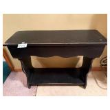 Black Wooden Console Table with Shelf