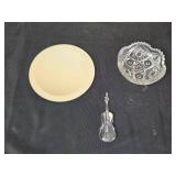 Collection of Crystal and Gold Miniatures with Cut Glass Centerpiece