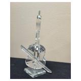 Collection of Crystal Decorative Pieces: Violin, Small Pitcher Set, Decorative Plate