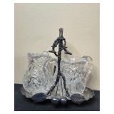 Collection of Crystal Decorative Pieces: Violin, Small Pitcher Set, Decorative Plate