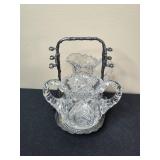 Collection of Crystal Decorative Pieces: Violin, Small Pitcher Set, Decorative Plate