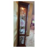 Wooden Curio Cabinet with Glass Shelves - contents NOT included