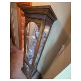 Wooden Curio Cabinet with Glass Shelves - contents NOT included