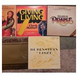 Collection of Vintage Vinyl Records Including Nat King Cole and Puccini