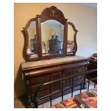 Vintage Wooden Dresser with Mirror Set