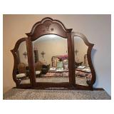 Vintage Wooden Dresser with Mirror Set