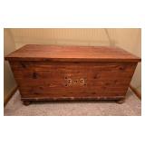 Wooden Cedar Chest with Intricate Inlay Design