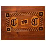 Wooden Cedar Chest with Intricate Inlay Design