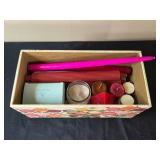 VTG Hand Carved (Elephant) Wooden Foldable Book Stand & Assorted Home Decor Collection Including Candles, Trinket Tray, and Decorative Plates