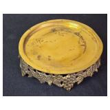 VTG Hand Carved (Elephant) Wooden Foldable Book Stand & Assorted Home Decor Collection Including Candles, Trinket Tray, and Decorative Plates