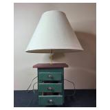 Vintage Table Lamp with Shade and Wooden Box Set
