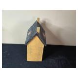 Rustic Wooden Candle Holder Set with Decorative House and Box