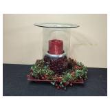 Rustic Wooden Candle Holder Set with Decorative House and Box