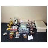 Decorative Craft Supplies and Ornaments Collection with Storage Box