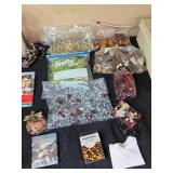 Decorative Craft Supplies and Ornaments Collection with Storage Box