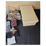 Decorative Craft Supplies and Ornaments Collection with Storage Box