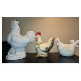 Set of Chicken Decor Sculptures
