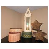 Rustic Decorative Set with Stars and Patterned Boxes
