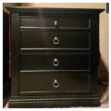 Black Wooden Nightstand with 3 Drawers