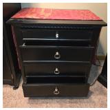 Black Wooden Nightstand with 3 Drawers