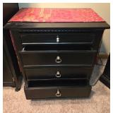Black Wooden Nightstand with 3 Drawers