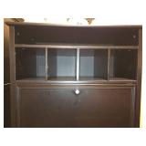 Black Secretary Desk with Storage Compartments