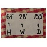 Black Tall Bookcase with Storage and Assorted Colored Boxes