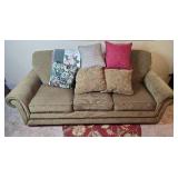 3-Seater Sofa with Decorative Pillows and Tapestry