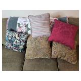 3-Seater Sofa with Decorative Pillows and Tapestry