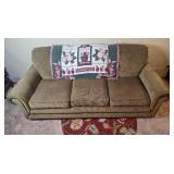 3-Seater Sofa with Decorative Pillows and Tapestry