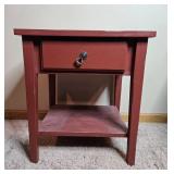 Wooden Nightstand with Single Drawer