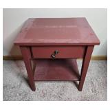 Wooden Nightstand with Single Drawer