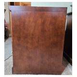 Wood Filing Cabinet with Brass Like Accents