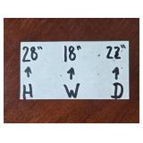 Wood Filing Cabinet with Brass Like Accents