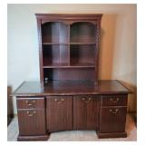 Traditional Wooden Hutch with Drawers and Shelves