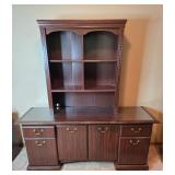 Traditional Wooden Hutch with Drawers and Shelves