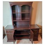 Traditional Wooden Hutch with Drawers and Shelves