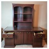 Traditional Wooden Hutch with Drawers and Shelves