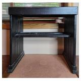 Black Wooden Step Stool with Dual Steps