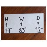 Wooden Triple Bookshelf with Decorative Header