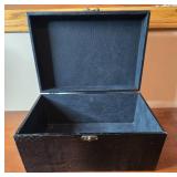 Set of 3 Black Storage Boxes with Metal Hardware