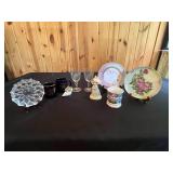 Beautiful Limoges Plate w Stand, Collection of Decorative Porcelain and Ceramic Items, Vintage and Floral Designs