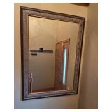 Ornate Wall Mirror with Decorative Wooden Frame, 42" x 30"