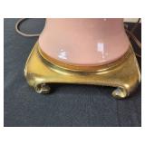 Vintage Ceramic Table Lamp with White Fabric Shade