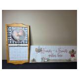Rustic Wall Calendar and Canvas Sign Set with Farmhouse Theme